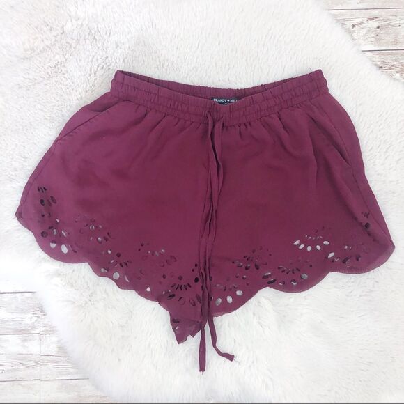 Brandy Melville Pants - Brandy Melville Purple Laser Cut Out Shorts Sz Small